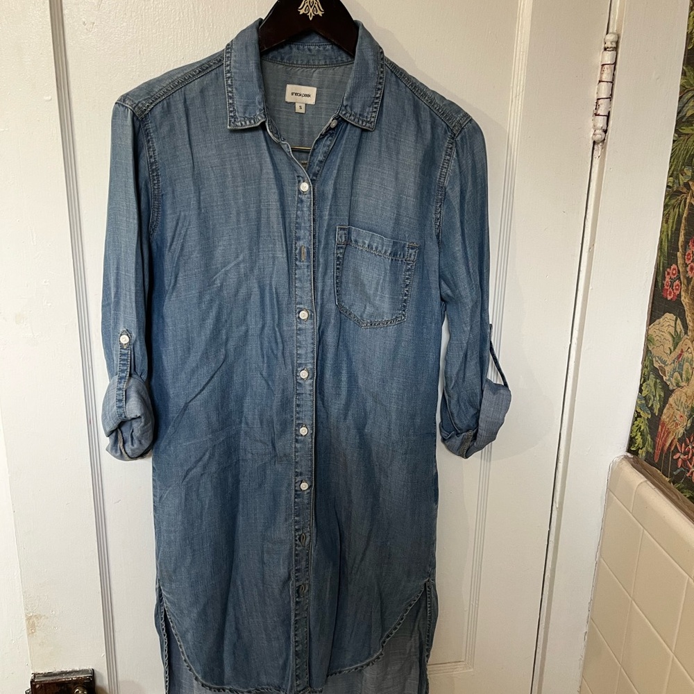 Sneak Peek Tencel Chambray Denim Shirt Dress - Size Small